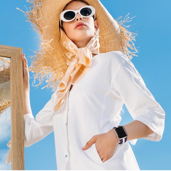 Designer Sport Band Compatible with Apple Watch iWatch Bands Navy and Pink - Picture 8 of 9